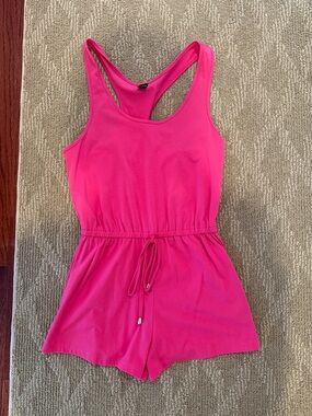 SHEIN Hot Pink Racerback Romper